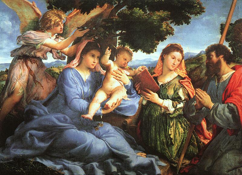 Lorenzo Lotto Madonna and Child with Saints Catherine and James France oil painting art